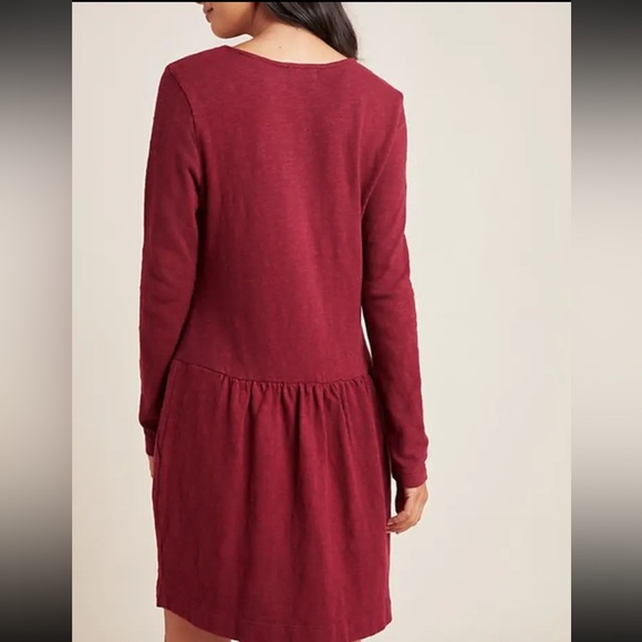 NWOT ANTHROPOLOGIE T.LA WINE LONG SLEEVE DROP-WAIST MELLISSA DRESS Sz S Z16 - Picture 2 of 3
